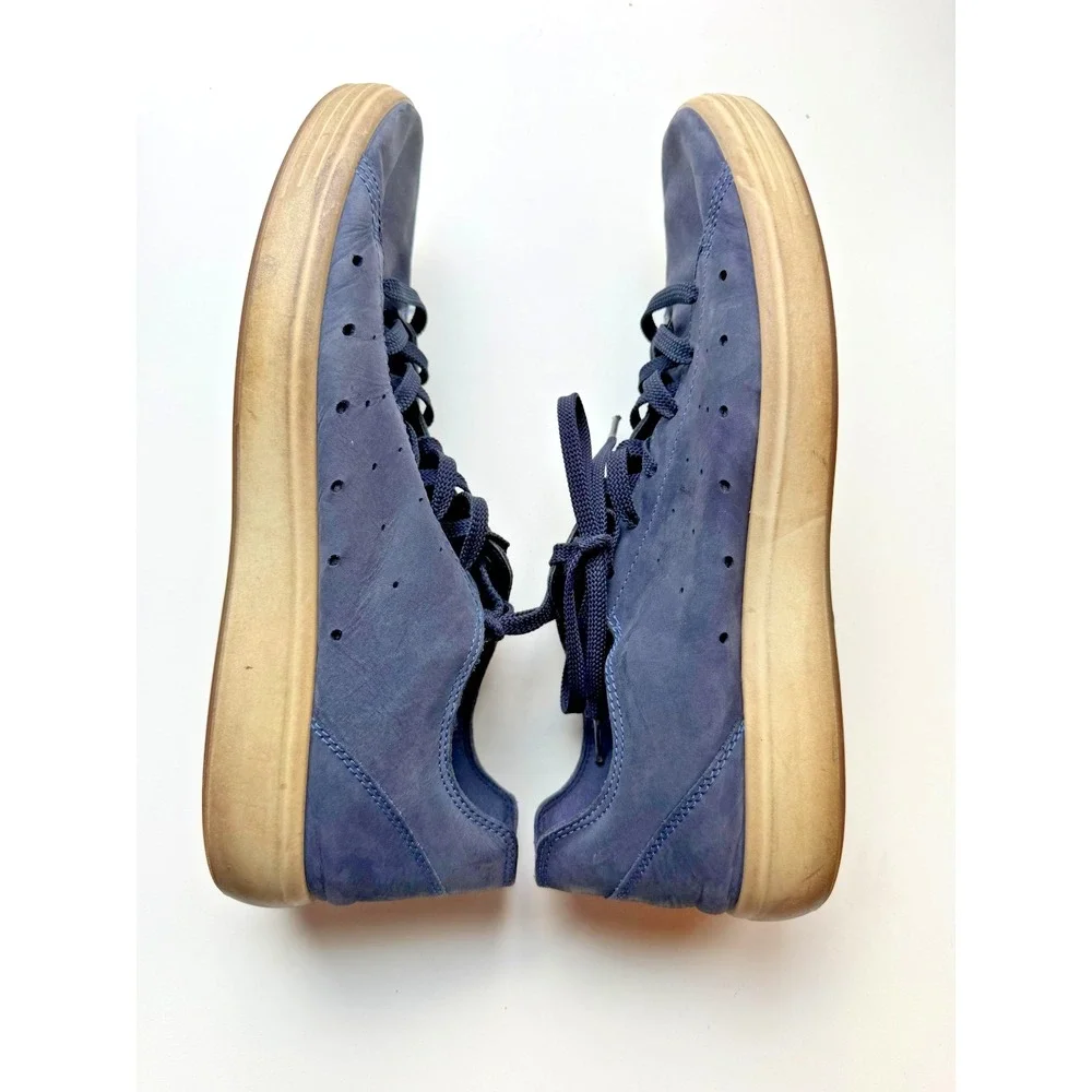 ECCO Soft 7 Sneaker Mens Size 12.5 Navy Blue Leather Low Top Nubuck Casual